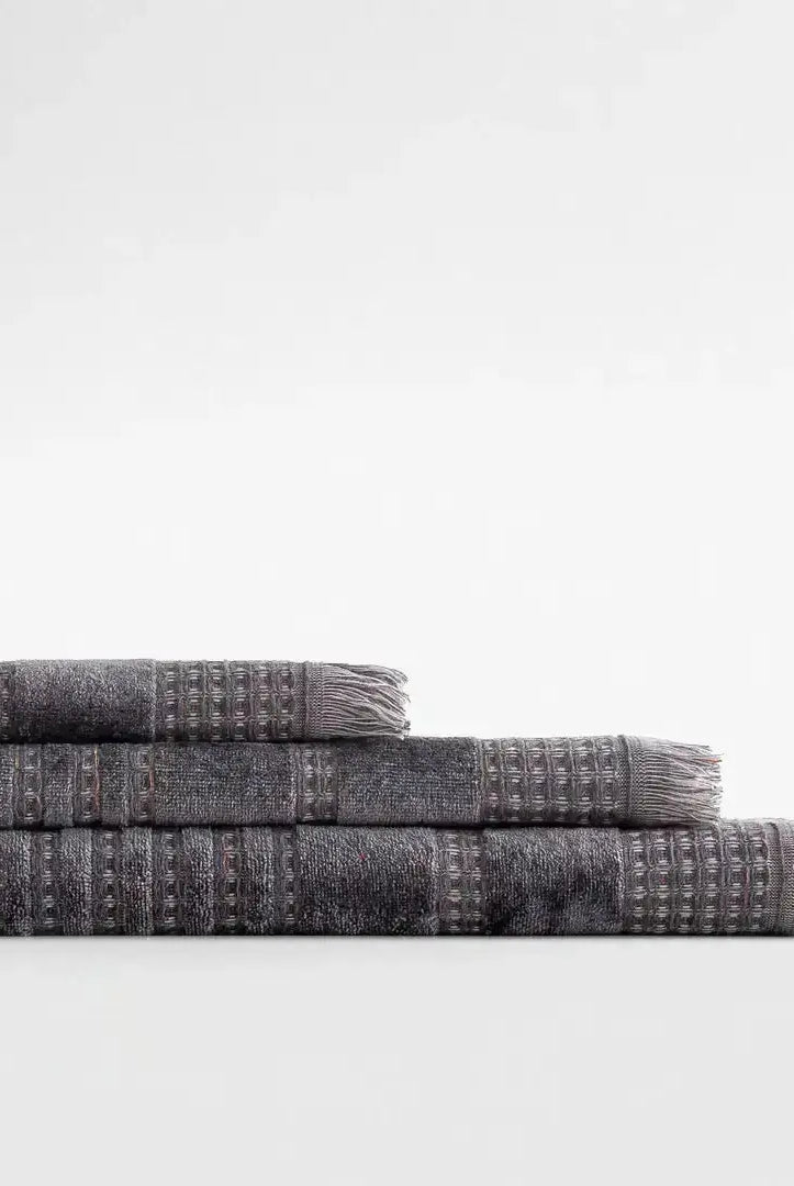 Zestaw 3 ręczników Zeus – 100% Organiczna Turecka Bawełna, Antracyt Wivanco Bedding