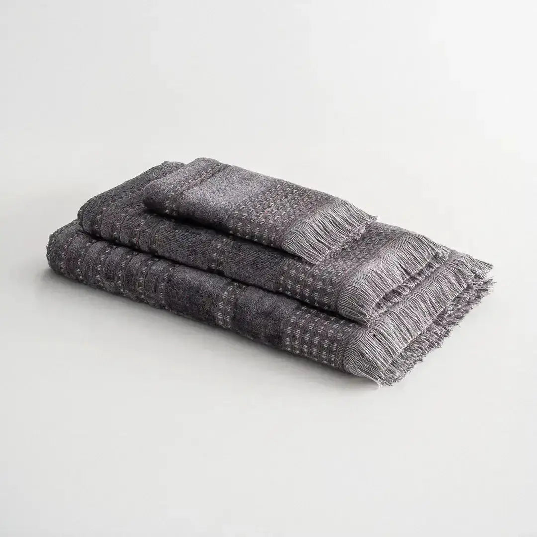 Lot de 3 Serviettes Zeus – 100% Coton Turc Bio, Anthracite Wivanco Bedding