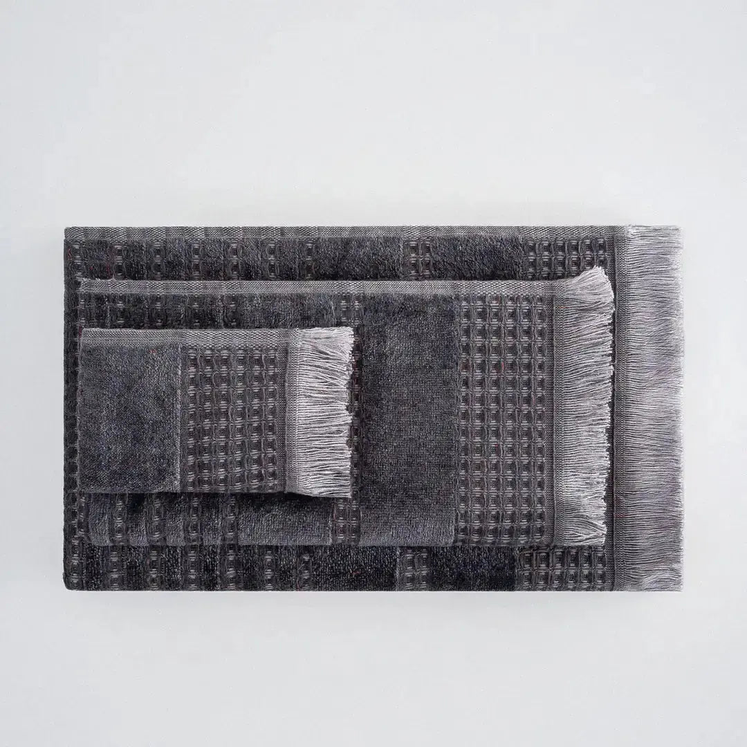 Lot de 3 Serviettes Zeus – 100% Coton Turc Bio, Anthracite Wivanco Bedding