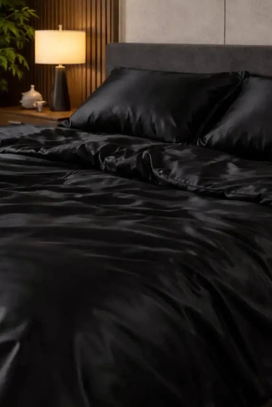 Literie Noir Satin – 100% Coton Turc, 140g, Élégance Minimaliste Wivanco Literie