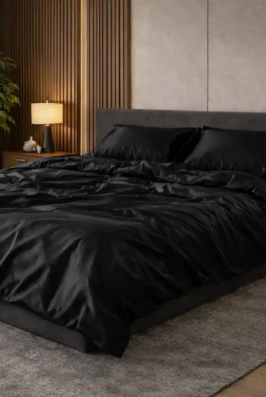 Literie Noir Satin – 100% Coton Turc, 140g, Élégance Minimaliste Wivanco Literie