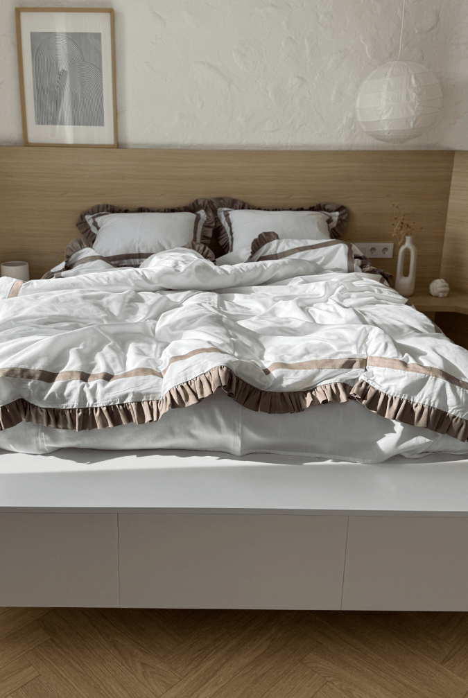 Pościel Mokka Taupe z Falbanką Oxford – zdjęcie produktu 3