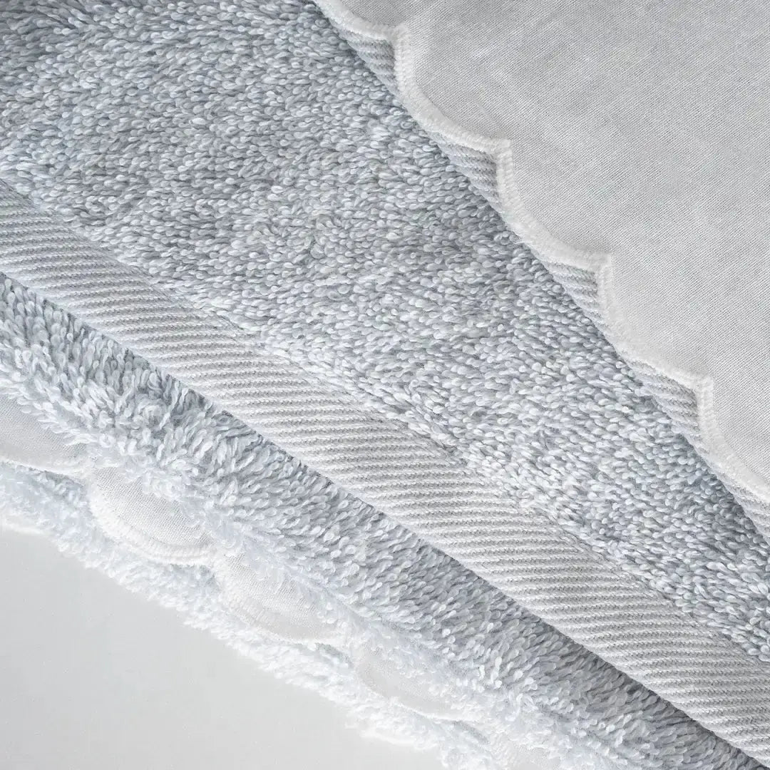 Lot de 2 Serviettes de Bain - Derin - Femme, 100% Coton Bio, Brodées Main, Bleu Clair Wivanco Literie