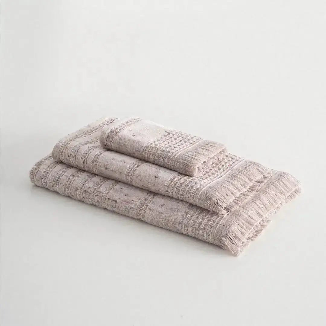 Lot de 3 Serviettes Maia - 100% Coton Turc Bio, Wivanco Literie Rose Poudre
