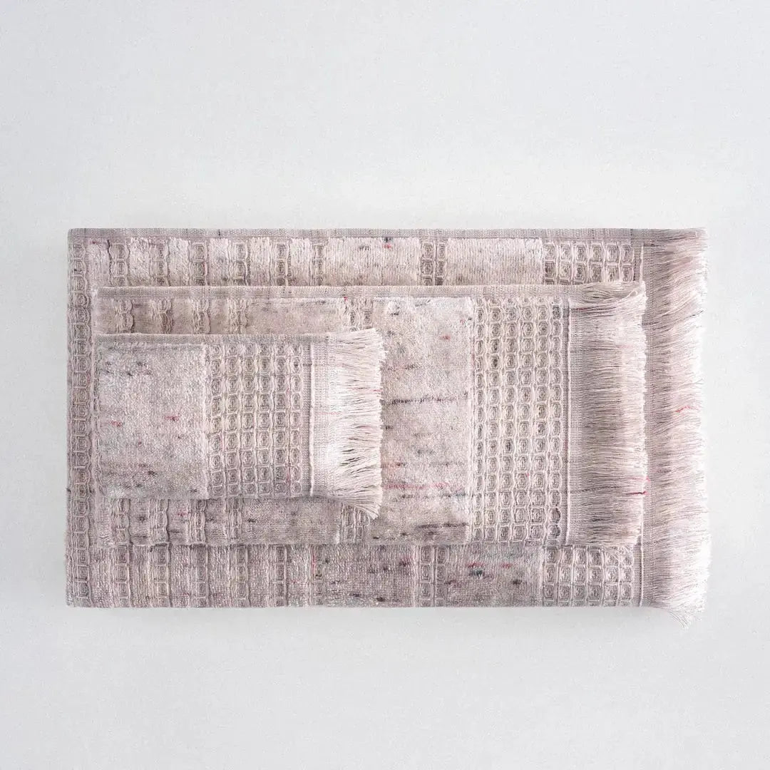 Lot de 3 Serviettes Maia - 100% Coton Turc Bio, Wivanco Literie Rose Poudre