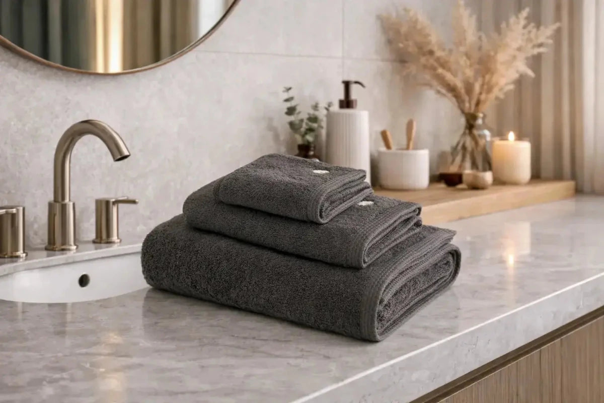serviette brodée en coton biologique