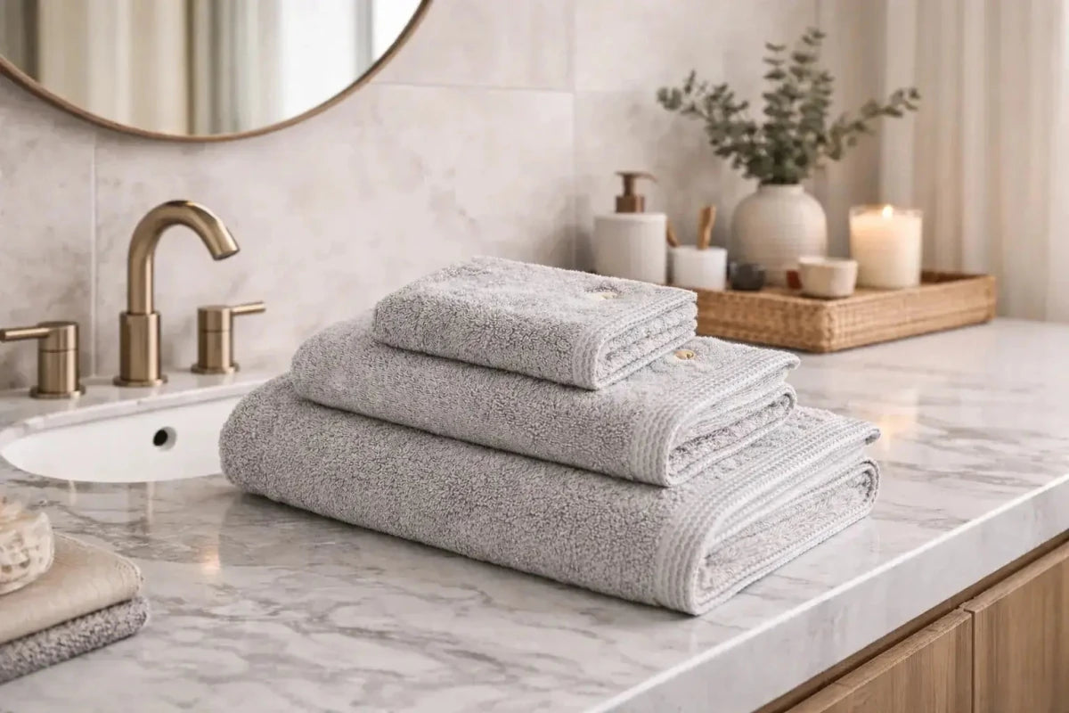 serviette brodée en coton biologique
