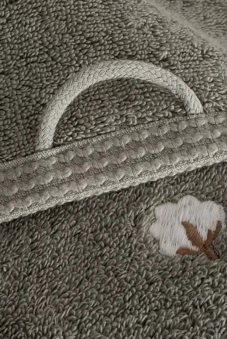 serviette brodée en coton biologique