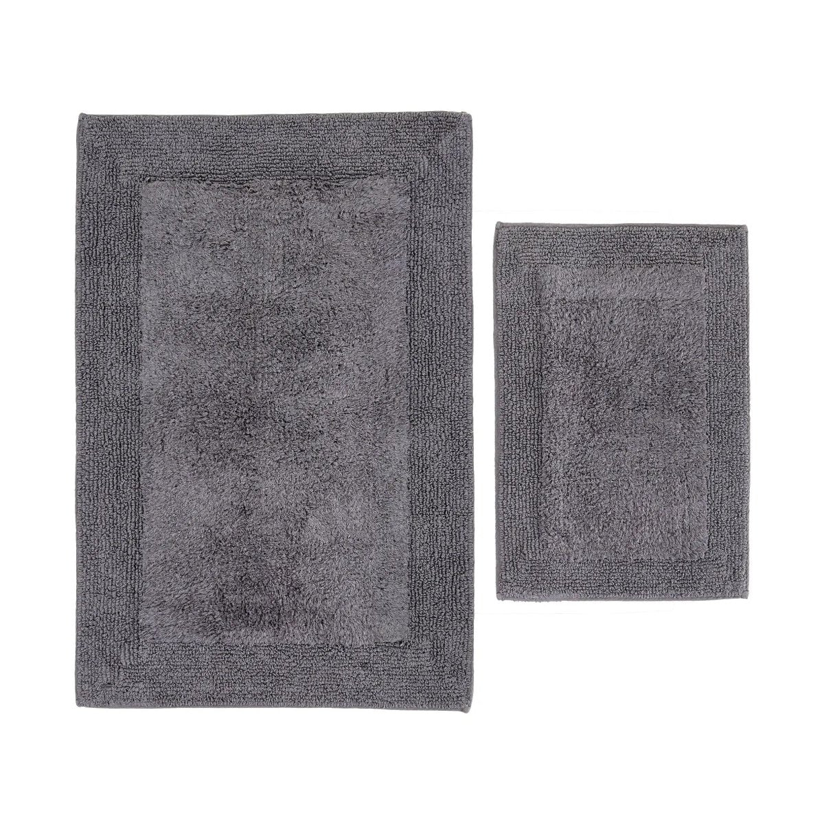 Lot de 2 Tapis de Salle de Bain Petra – 100% Coton Peigné Turc, Anthracite Wivanco Literie