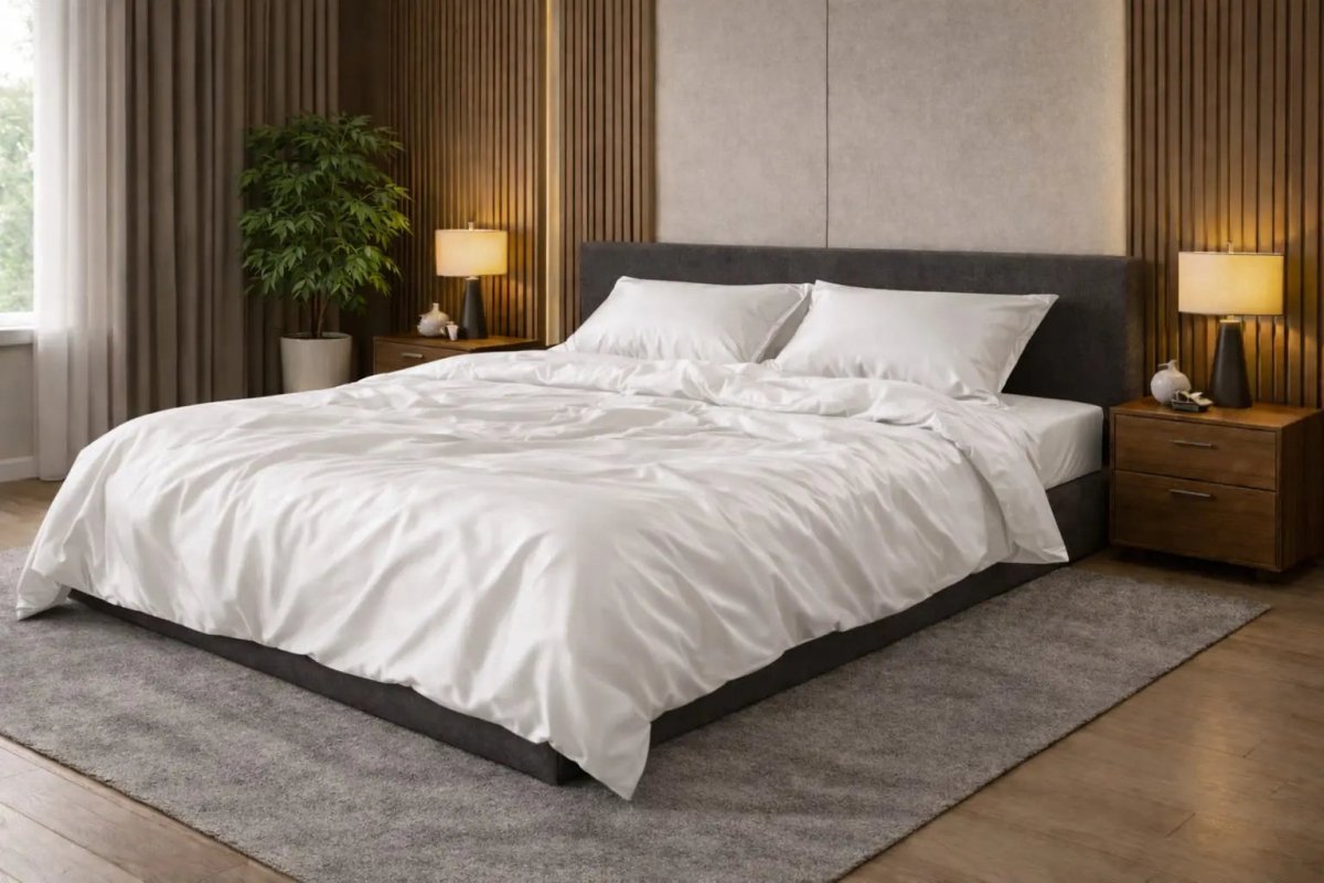 Literie blanche satinée – 100 % coton turc, 140 g, literie Wivanco de qualité luxe