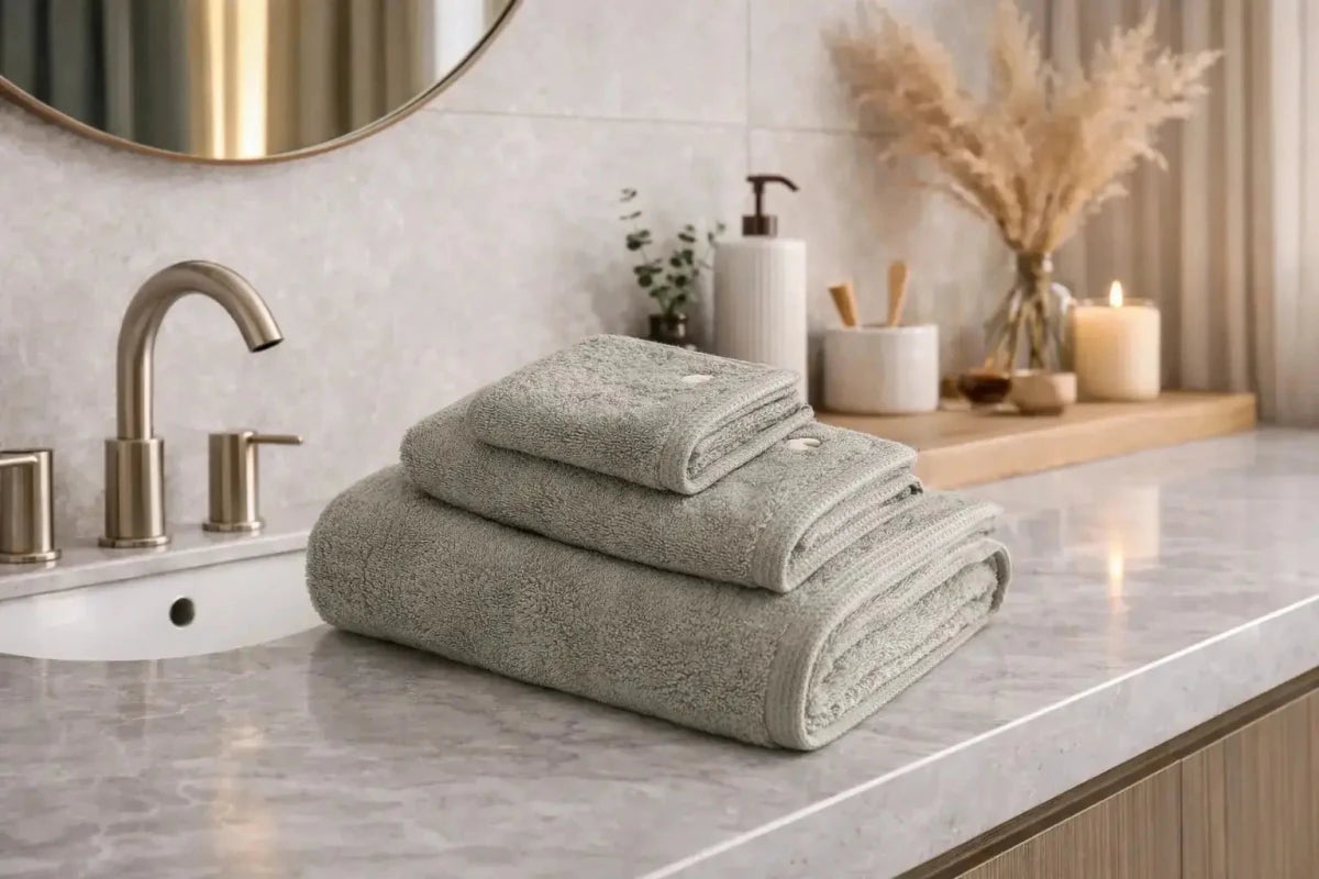 serviette brodée en coton biologique