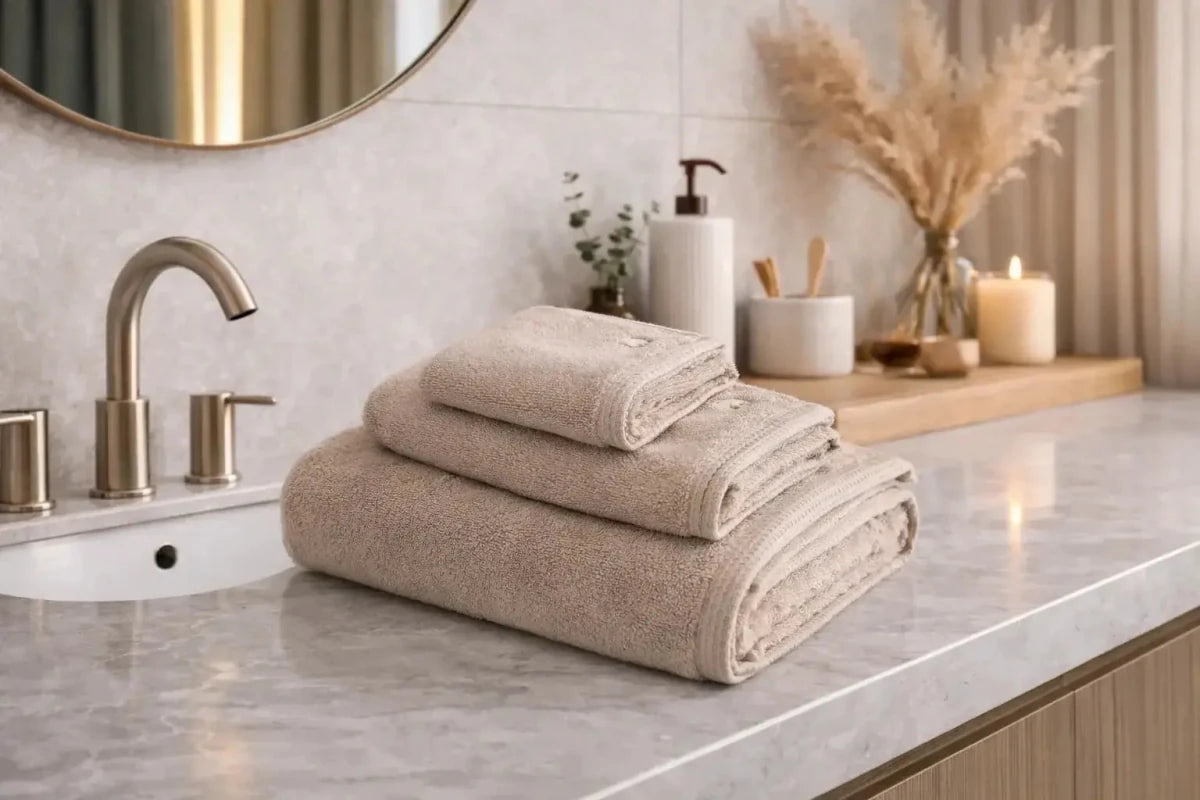 serviette brodée en coton biologique